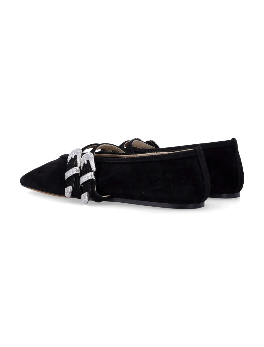 Le Monde Béryl Black Ballet Claudia Slipper Suede Flats