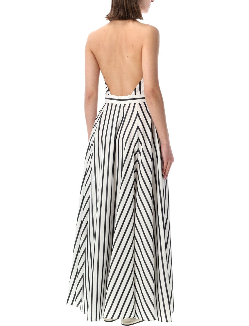 Polo Ralph Lauren Eldred Striped Cotton Halter Midi Dress