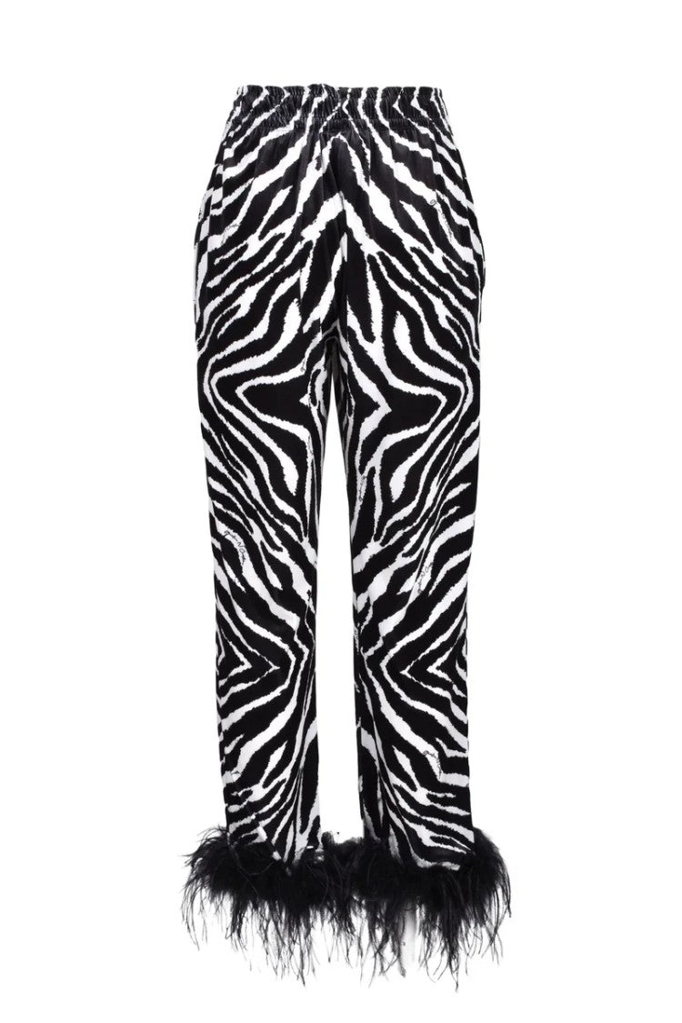 Giulia N Giulia N Polyester Stretch Trousers - White/Black