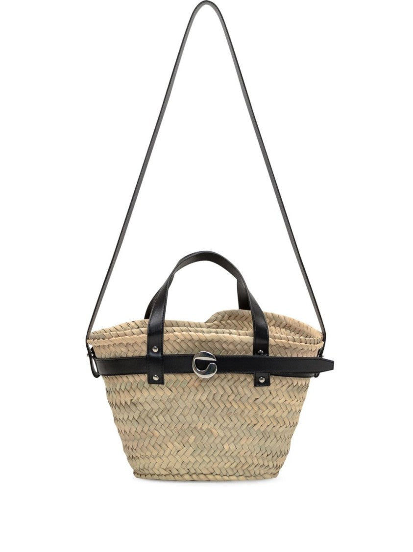Coperni Beige Woven Basket Carabiner Shoulder Bag