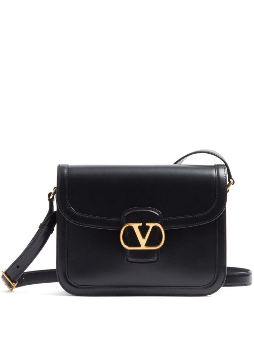 Valentino Garavani Luxurious Black Leather 9To5 Shoulder Bag With Chain Handles