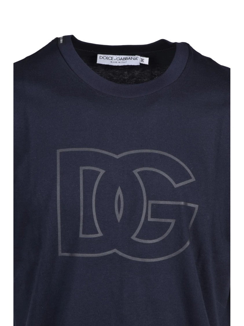 Dolce & Gabbana Multicolor Logo Detail Cotton T-Shirt