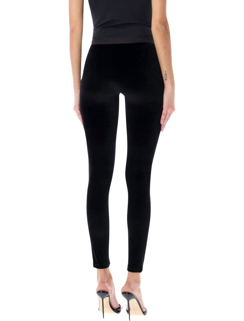 Tom Ford Velour Stretch Jacquard Logo Leggings