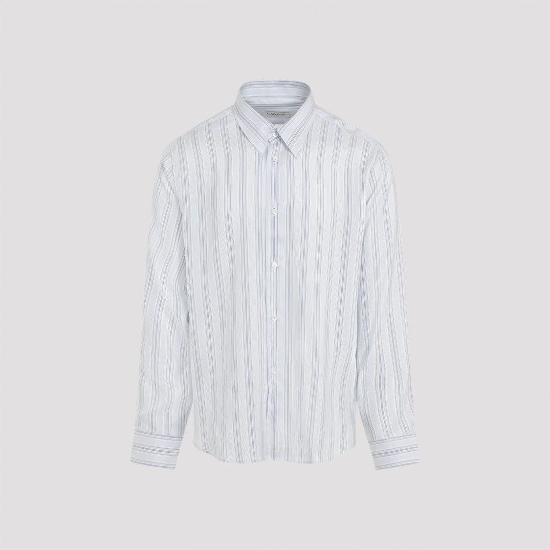 Lanvin Fitted Light Blue Silk Shirt