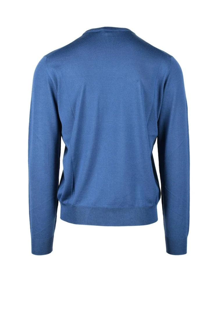Filippo De Laurentiis Blue Merino Wool Pullover