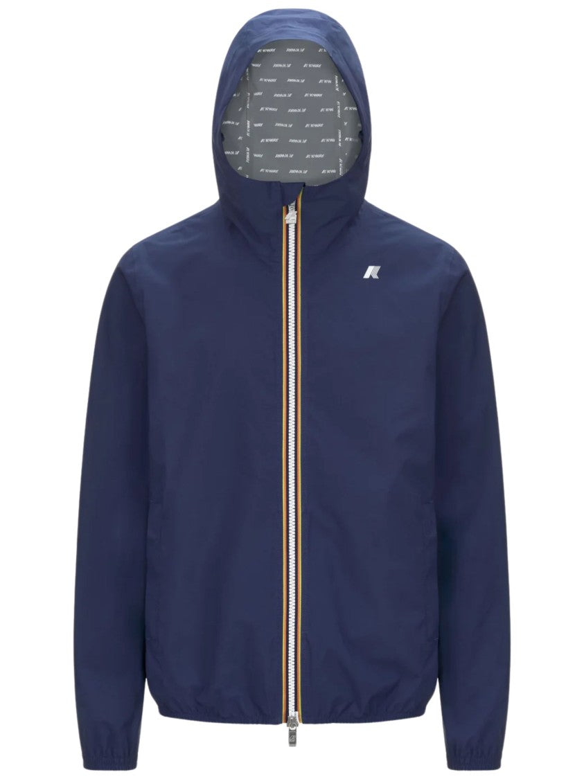 K-Way Blue Stretch Dot Zip Jacket