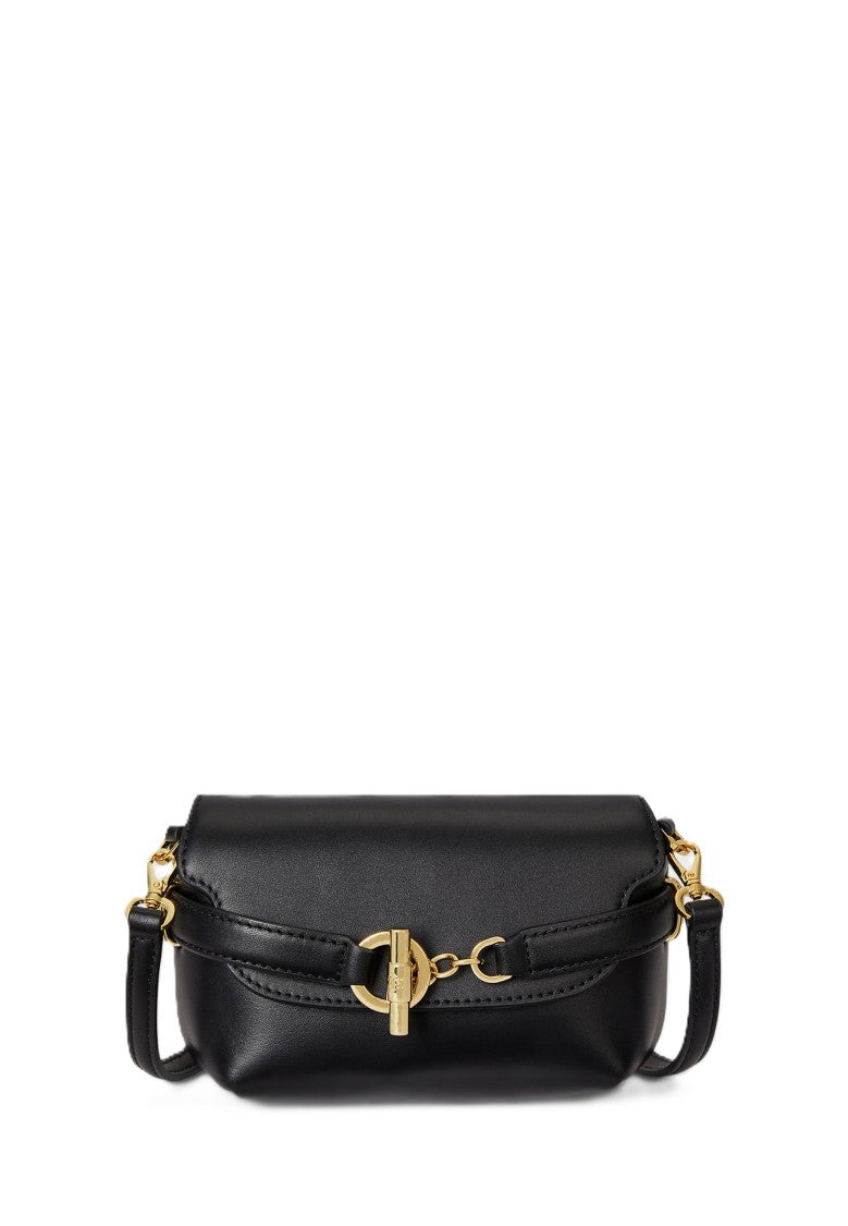 Lauren Ralph Lauren Black Smooth Leather Crossbody Bag