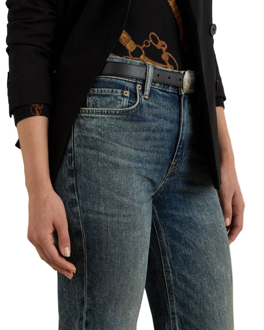 Lauren Ralph Lauren Haze Wash Retro Flare Cotton Jeans