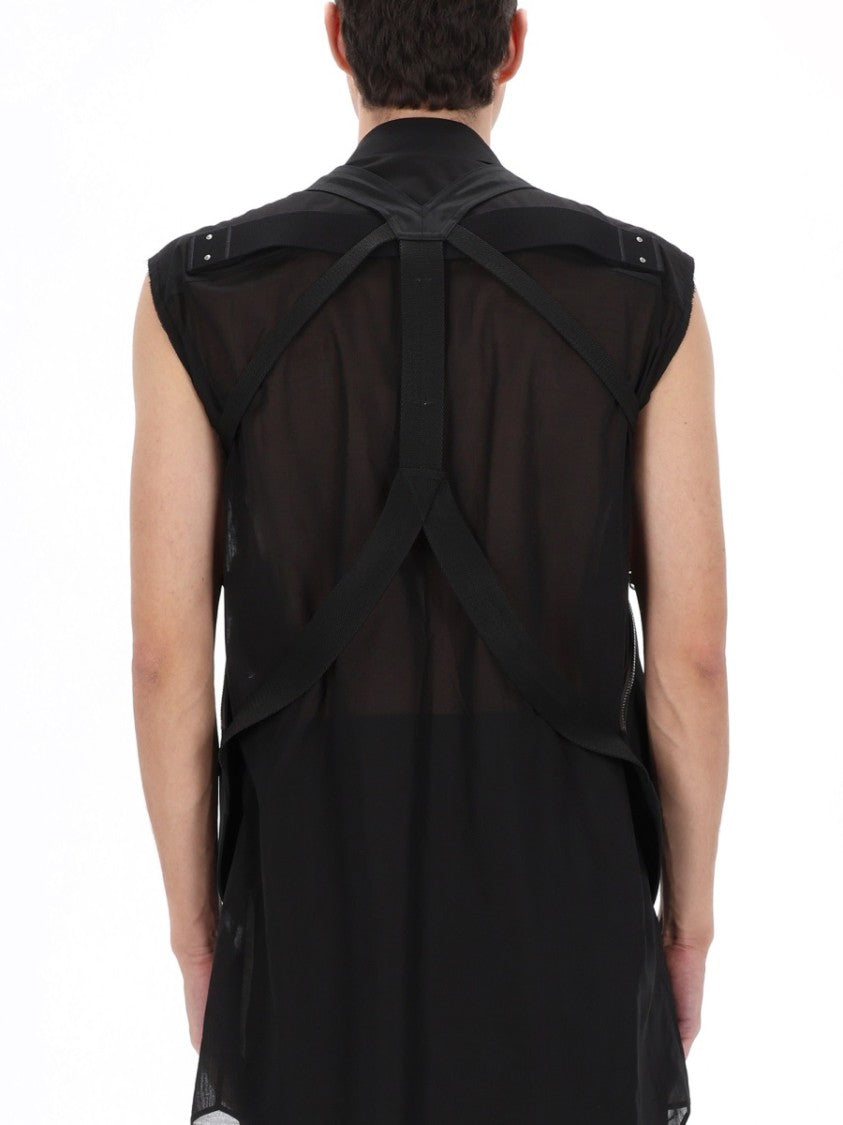 Rick Owens Neutral Bauhaus Harness Back Zippered Vest