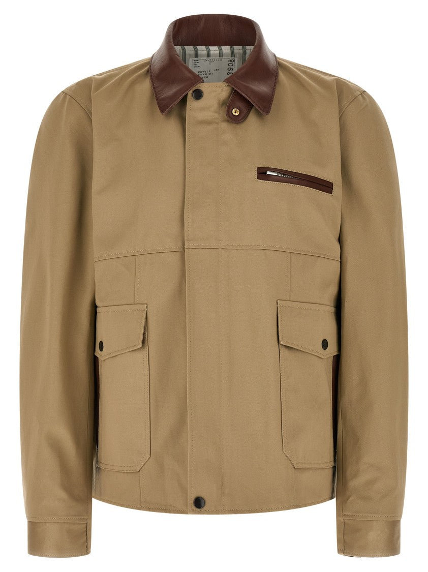 Sacai Blouson Jacket With Nappa Leather Accents