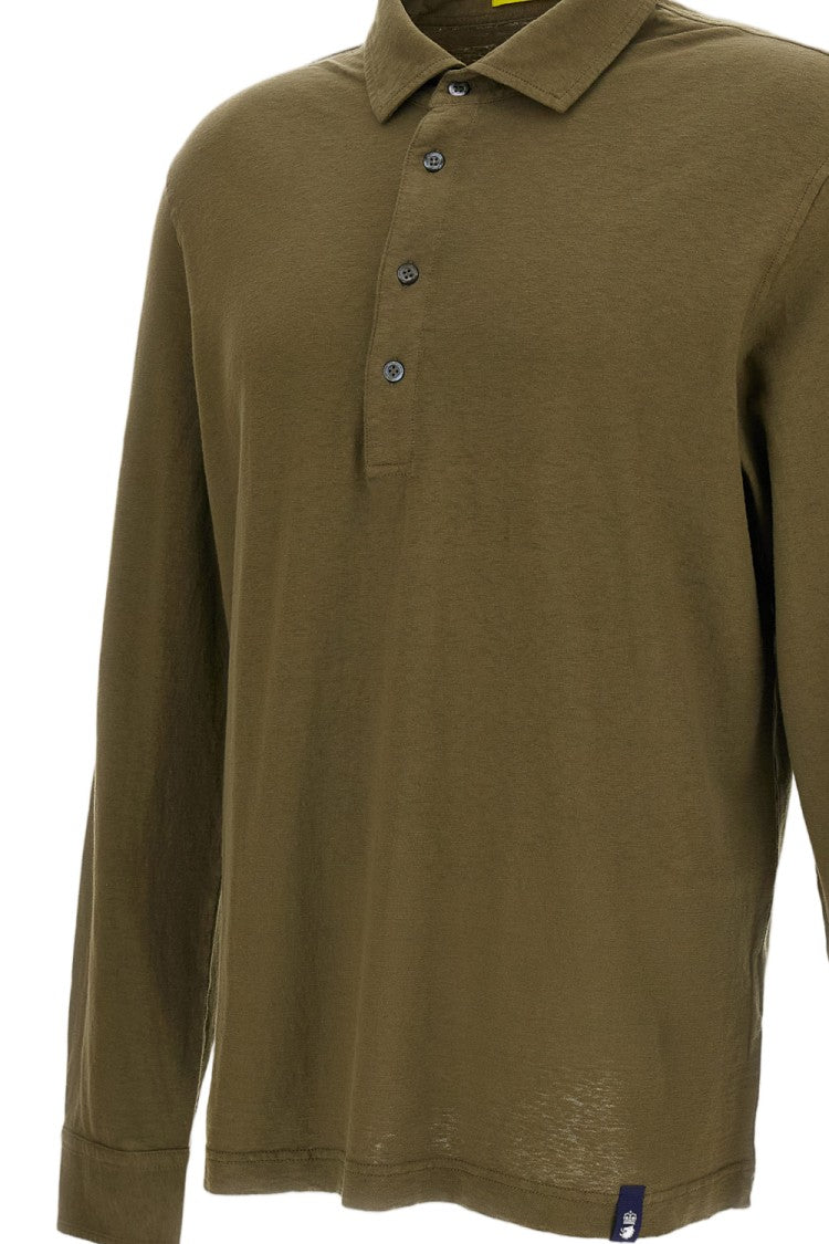 Drumohr Green Cotton-Linen Lightweight Casual Shirt