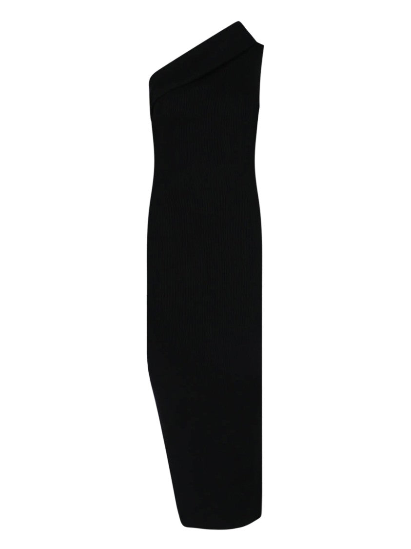 Rick Owens Asymmetrical Maxi Dress – Black