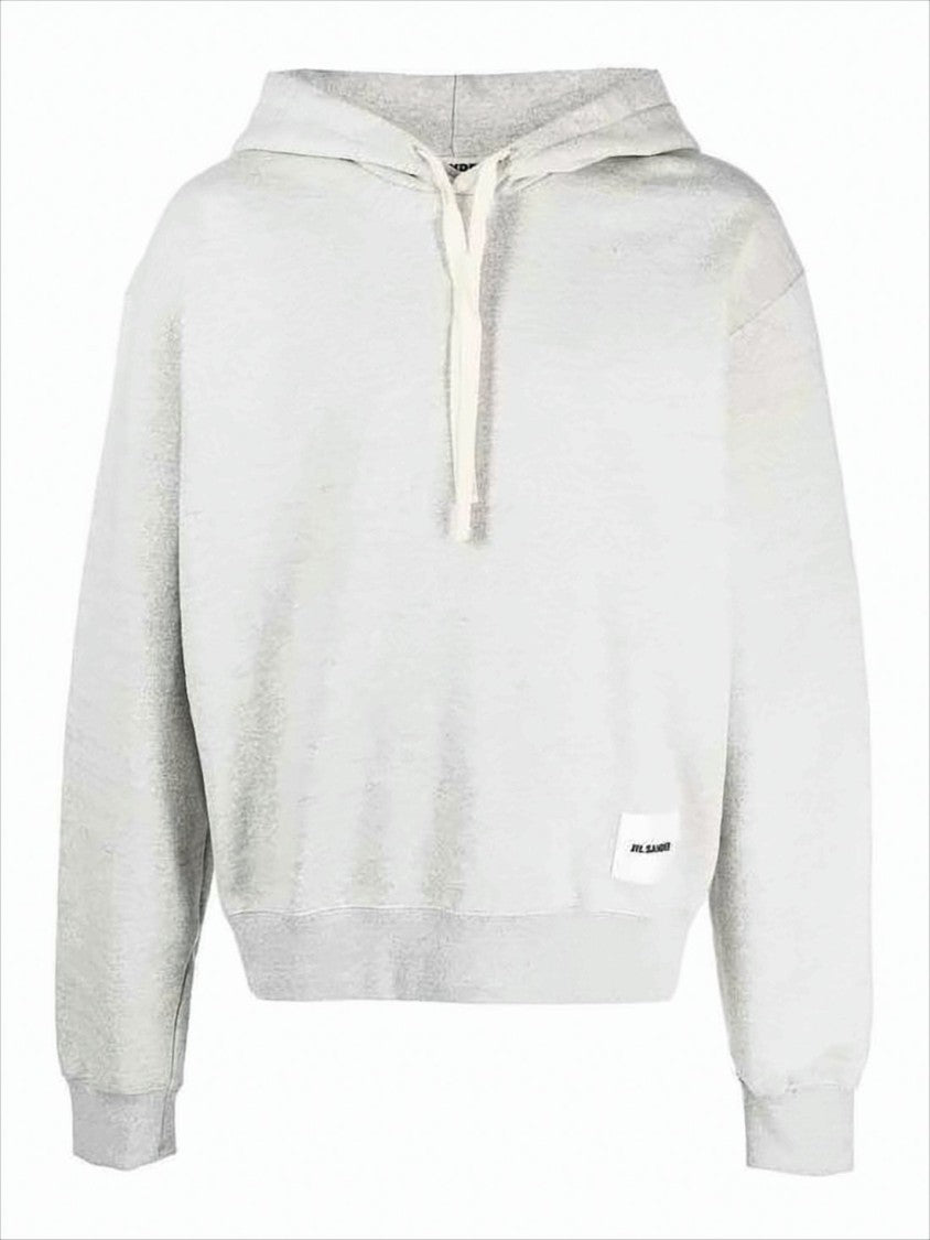 Jil Sander Relaxed Fit Cotton Hoodie With Drawstring