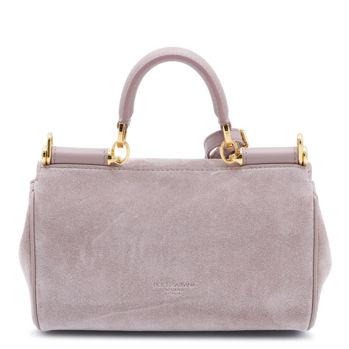 Dolce & Gabbana Structured Suede Handbag With Smooth Leather Accents