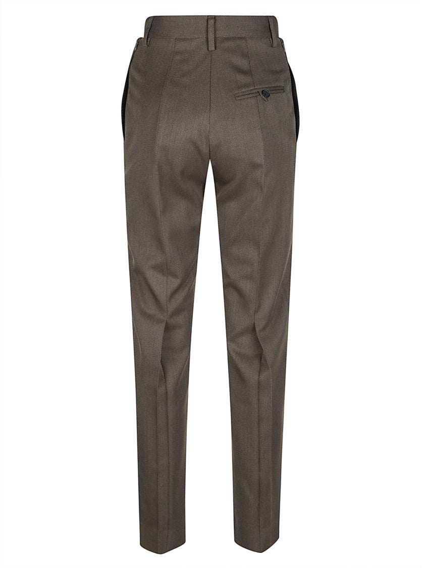 Victoria Beckham Extended Pocket Virgin Wool Straight-Leg Pants