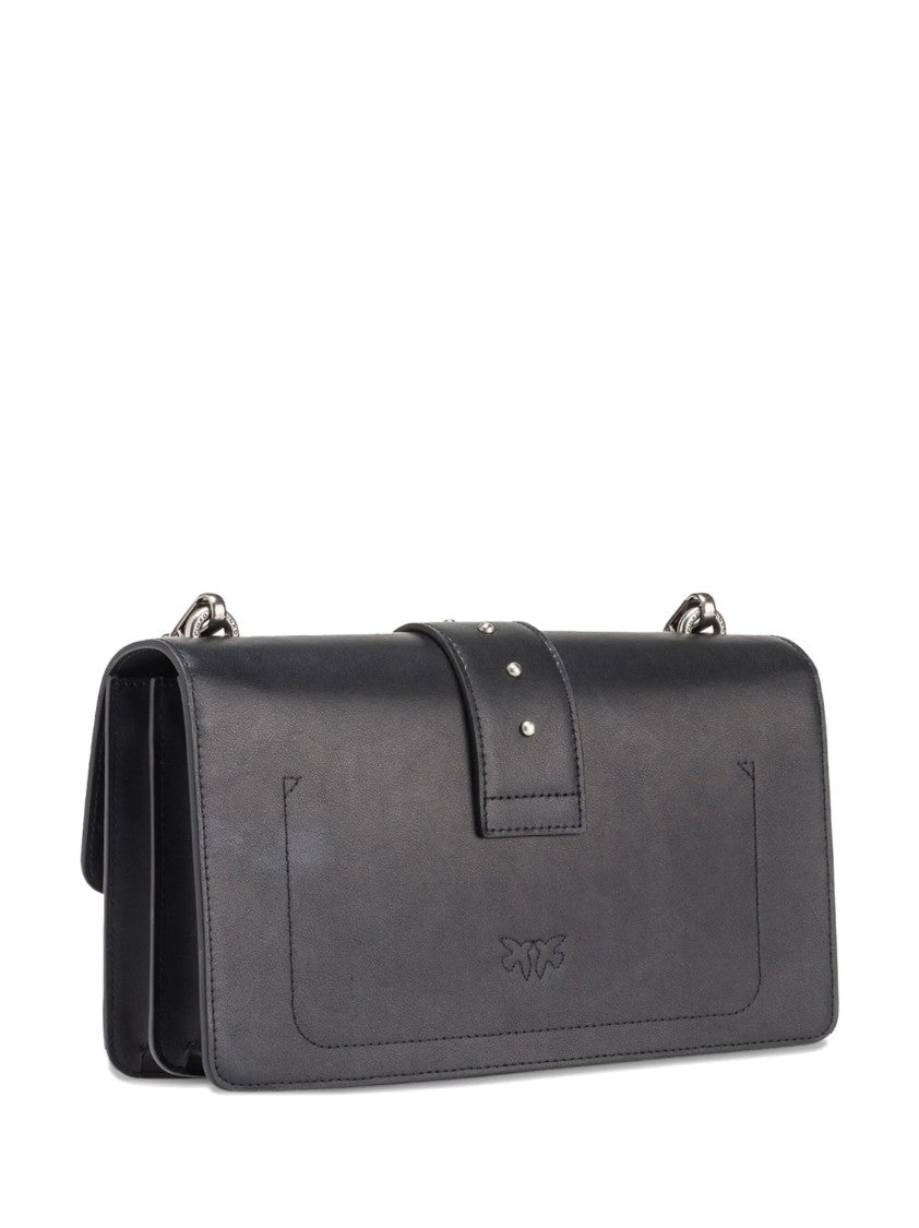 Pinko Shoulder Bag With Silver-Tone Bird Clasp And Chain Strap