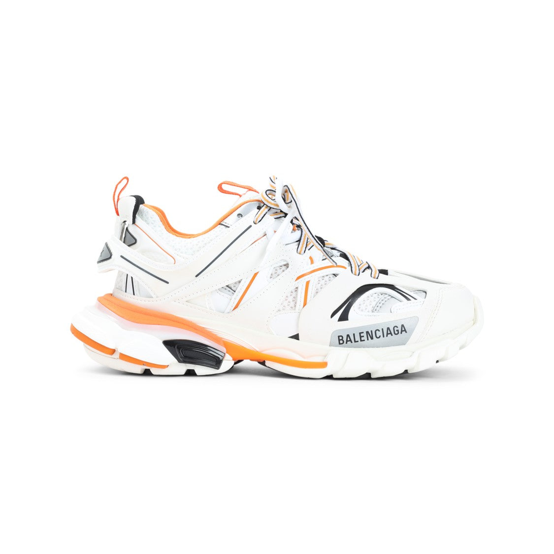 Balenciaga White And Orange Track Trainers