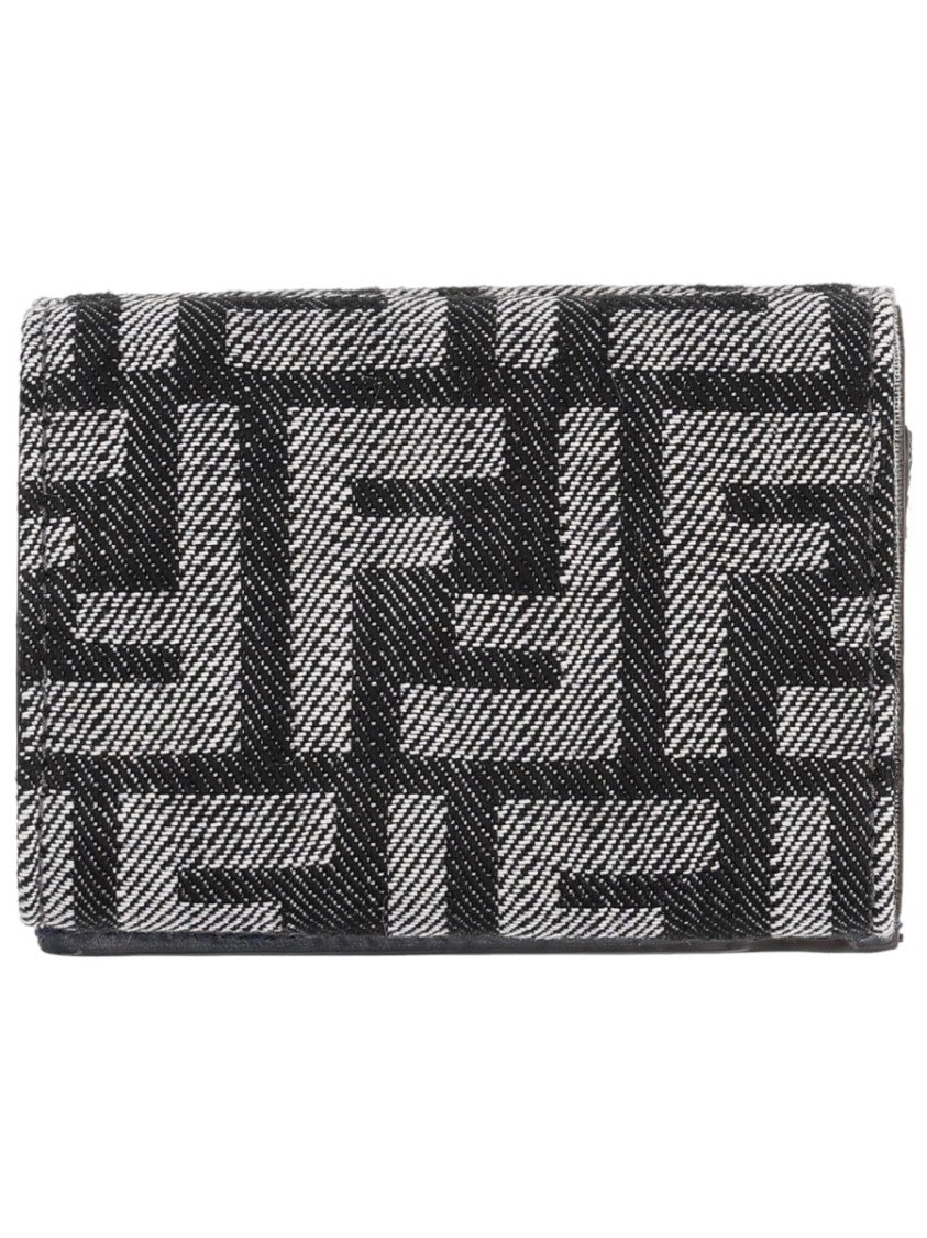 Fendi Black Trifold Baguette Wallet