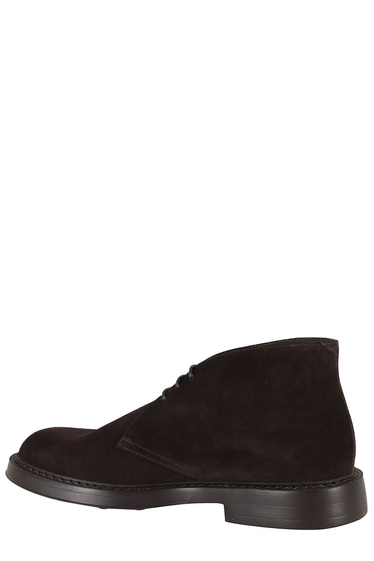 Doucal's Dark Brown Suede Lace-Up Chukka Boots