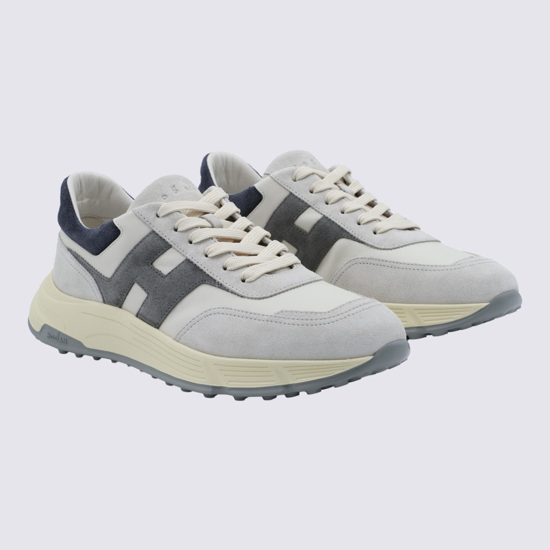Hogan Layered Design Sneakers With Chunky Cream Sole