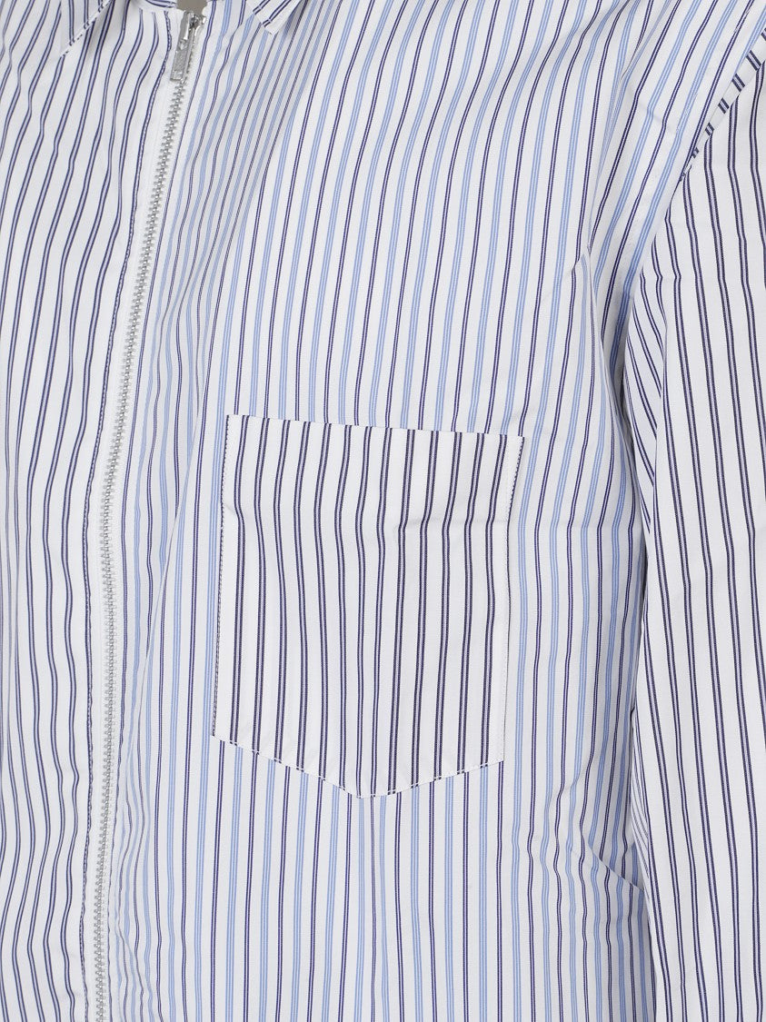 Comme Des Garçons Vertical Striped Zip-Up Shirt