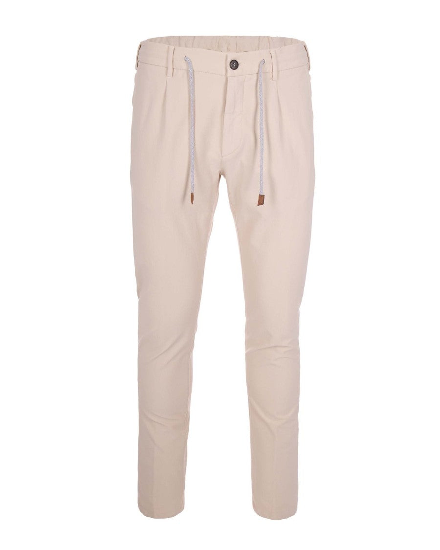 Eleventy Garment-Dyed Cotton-Blend Pleated Relaxed Casual Pants