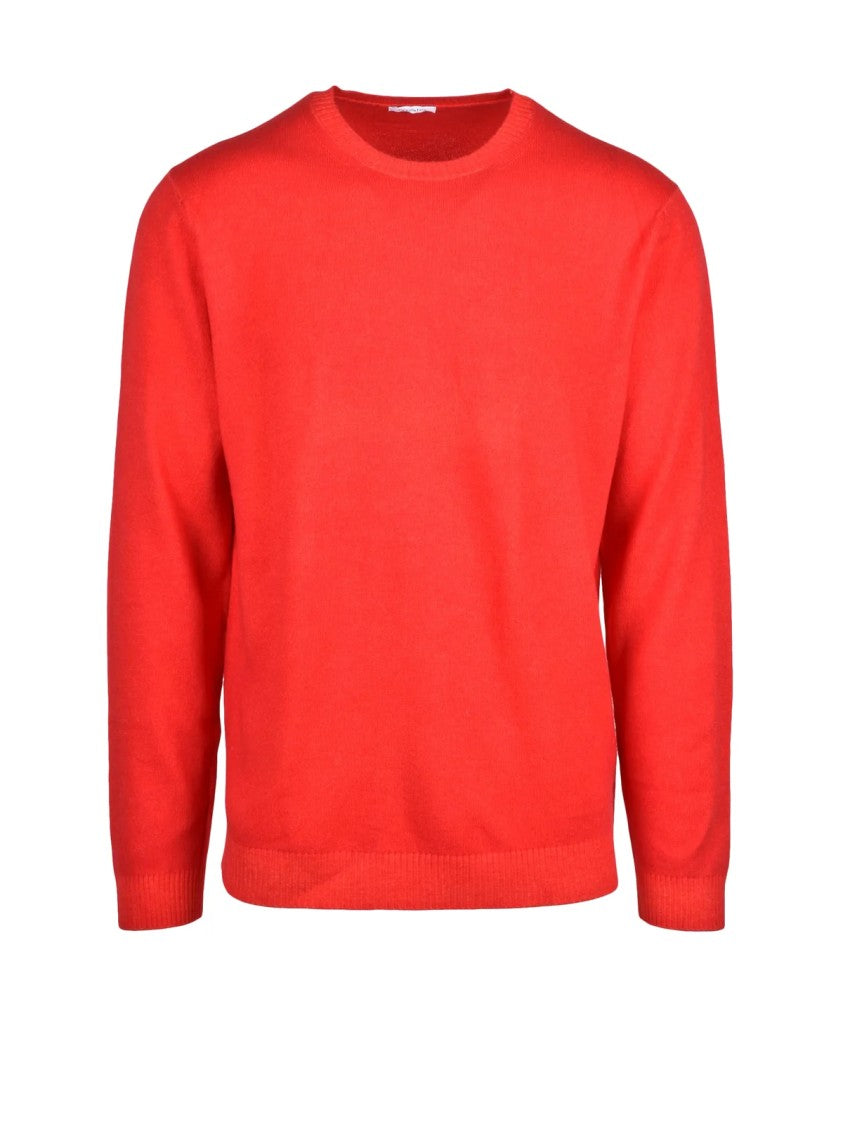 Malo Red Virgin Wool Crewneck Sweater