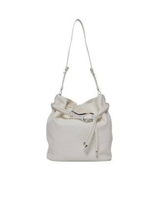 Orciani White Leather Handbag With Adjustable Versatile Strap