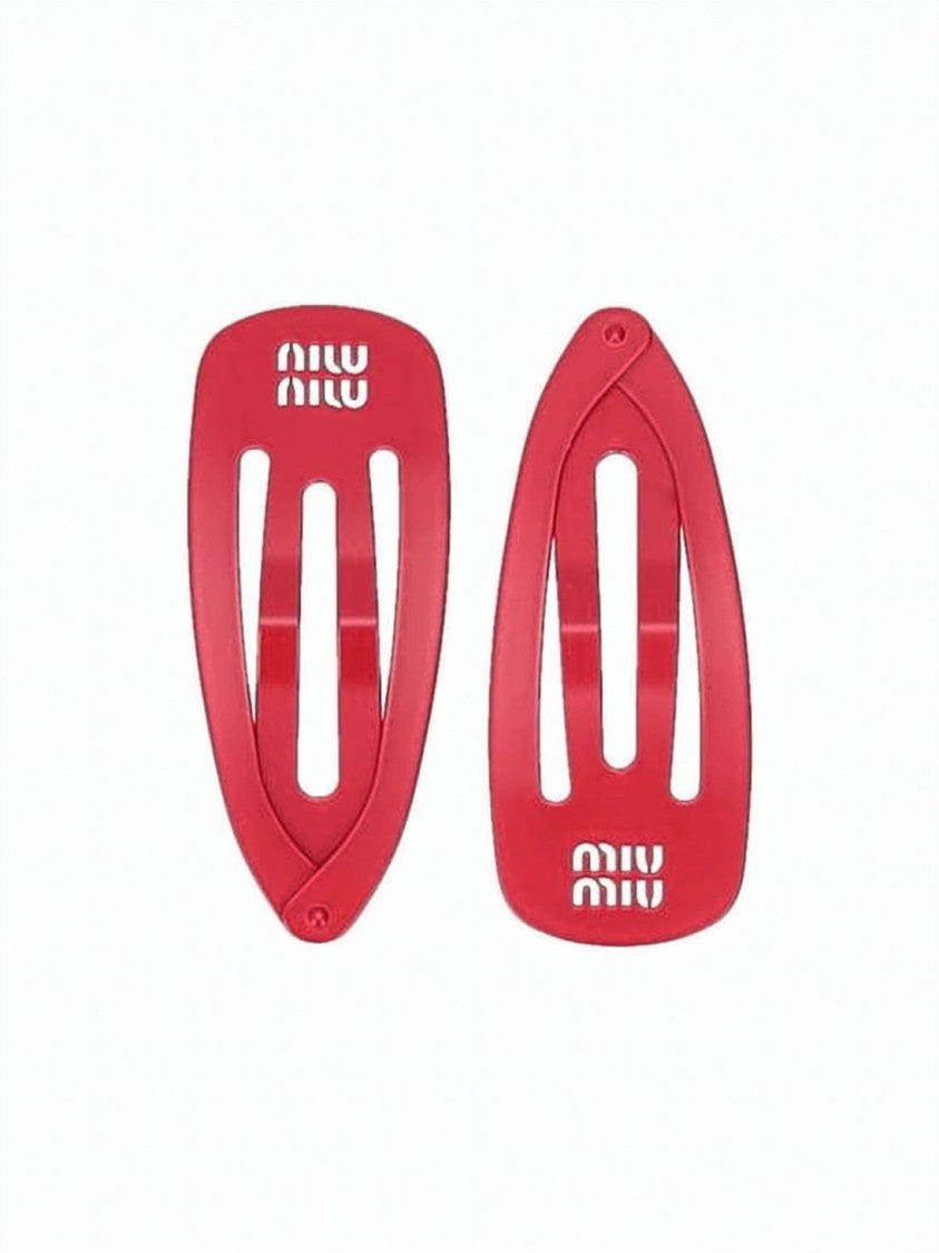 Miu Miu Elongated Teardrop Shape Metal Hair Pins