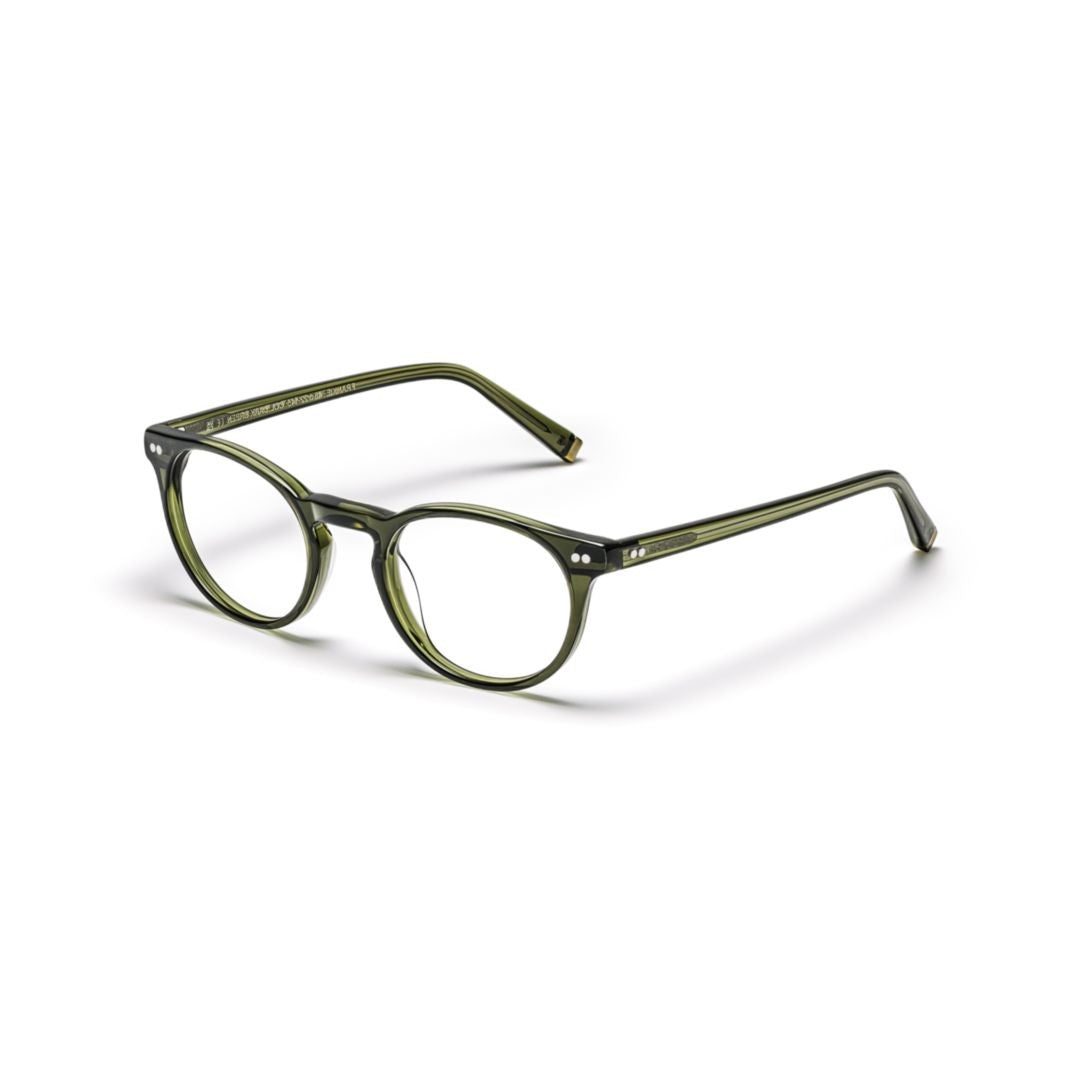 Moscot Sp-Fra-O Frankie Translucent Olive Green Acetate Round Frame Eyeglasses