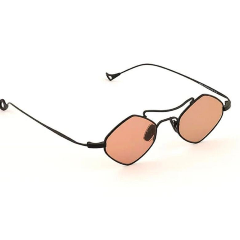 Eyepetizer Medici C.6-68 Geometric Black Sunglasses With Pink-Tinted Lenses