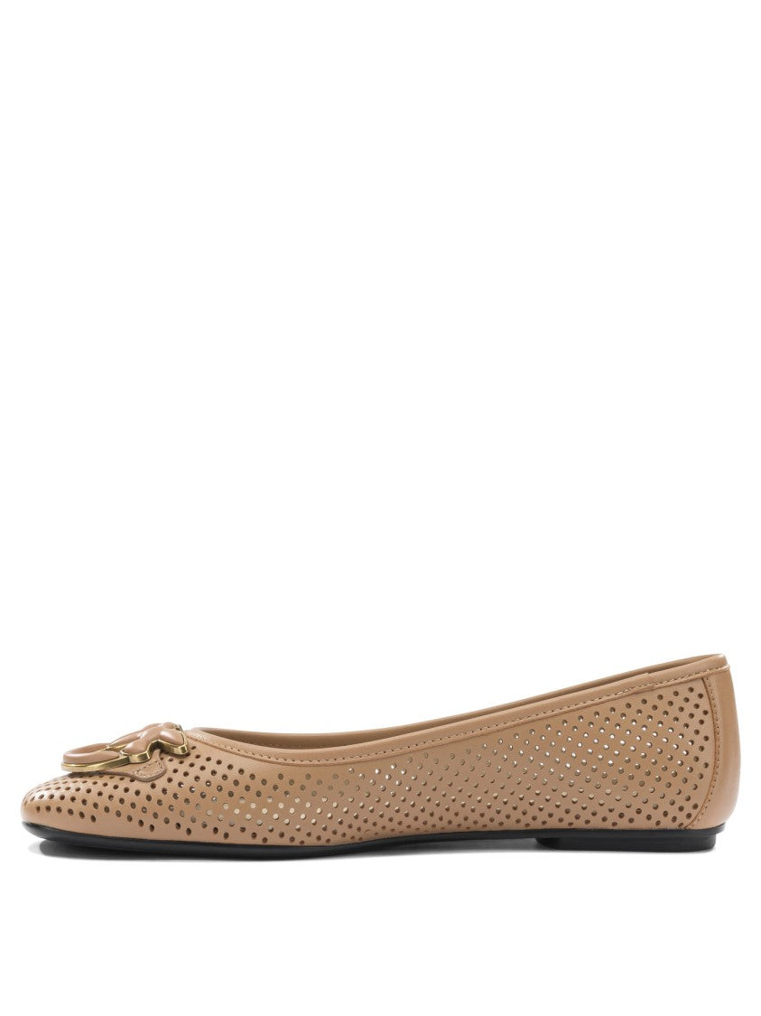Pinko Perforated Leather Ballerinas