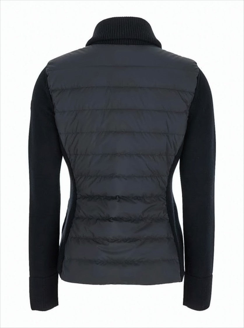 Moncler Quilted Padded Jacket With Knitted Sleeves