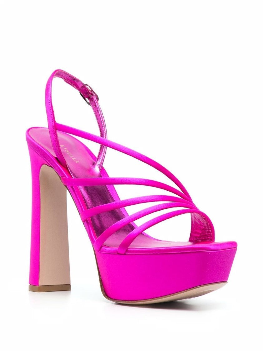 Le Silla Fuchsia Asymmetric Platform Sandals