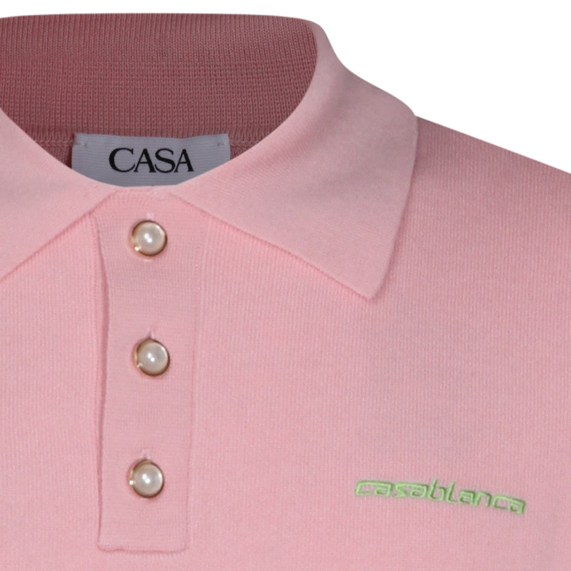 Casablanca Short-Sleeved Polo Shirt In Soft Pink