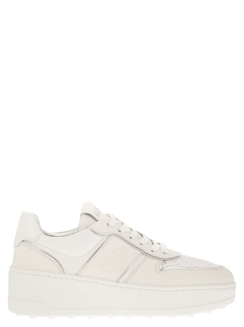 Tod's Soft Leather Platform Sneakers With Embossed Logo