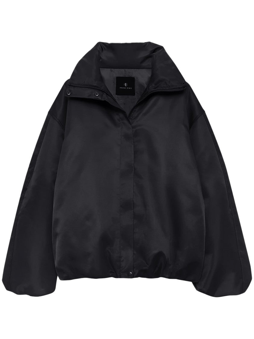 Anine Bing Cyrus Black Leather Oversized Jacket