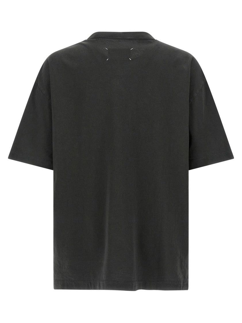 Maison Margiela T-Shirt With Tone-On-Tone Embroidered Logo And Relaxed Fit