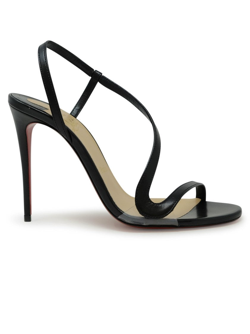 Christian Louboutin 3210190 Bk01 Black Pvc Leather Rosalie 100 Sandals