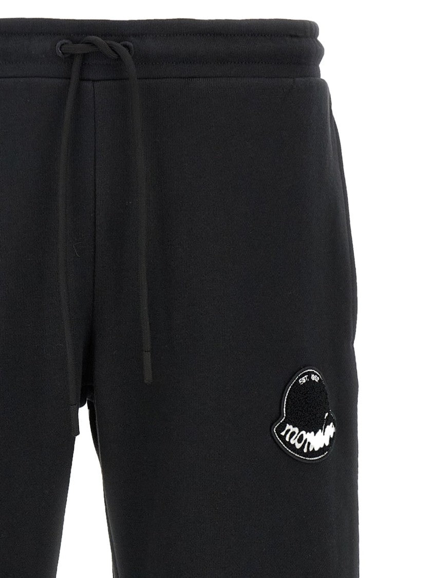 Moncler Tapered Black Jogger Pants With Elastic Waistband