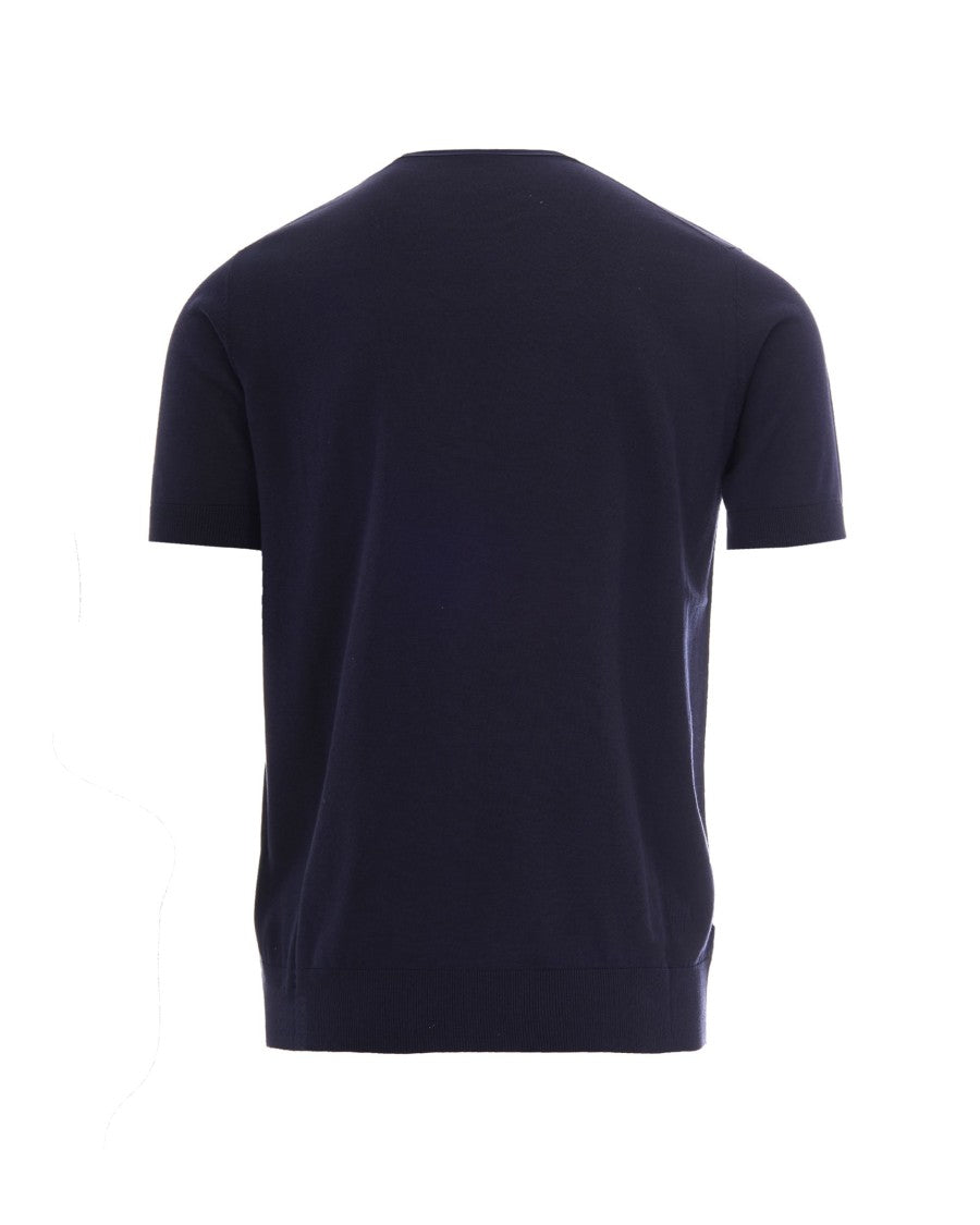 Paolo Pecora Blue Knit T-Shirt