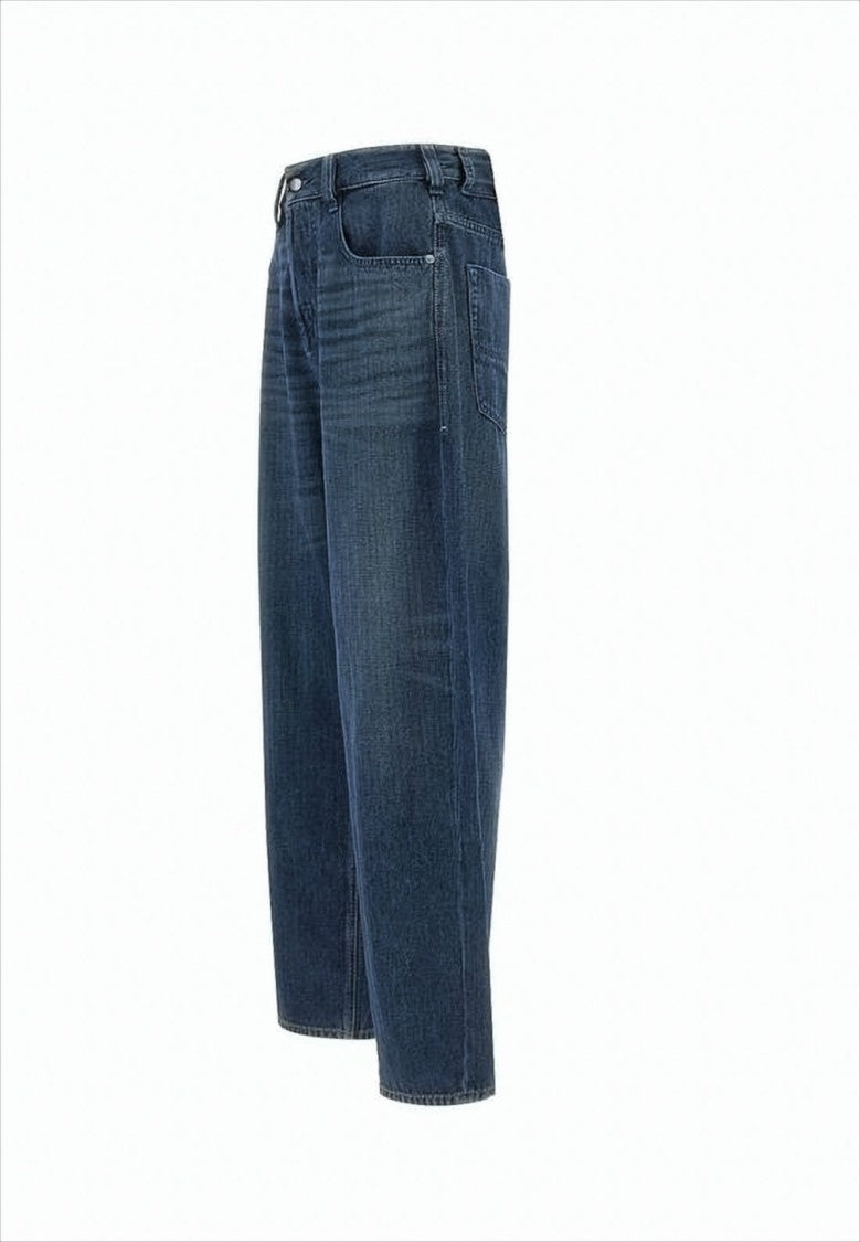 Diesel Cropped Wide-Leg Denim Pants With Classic Five-Pocket Design