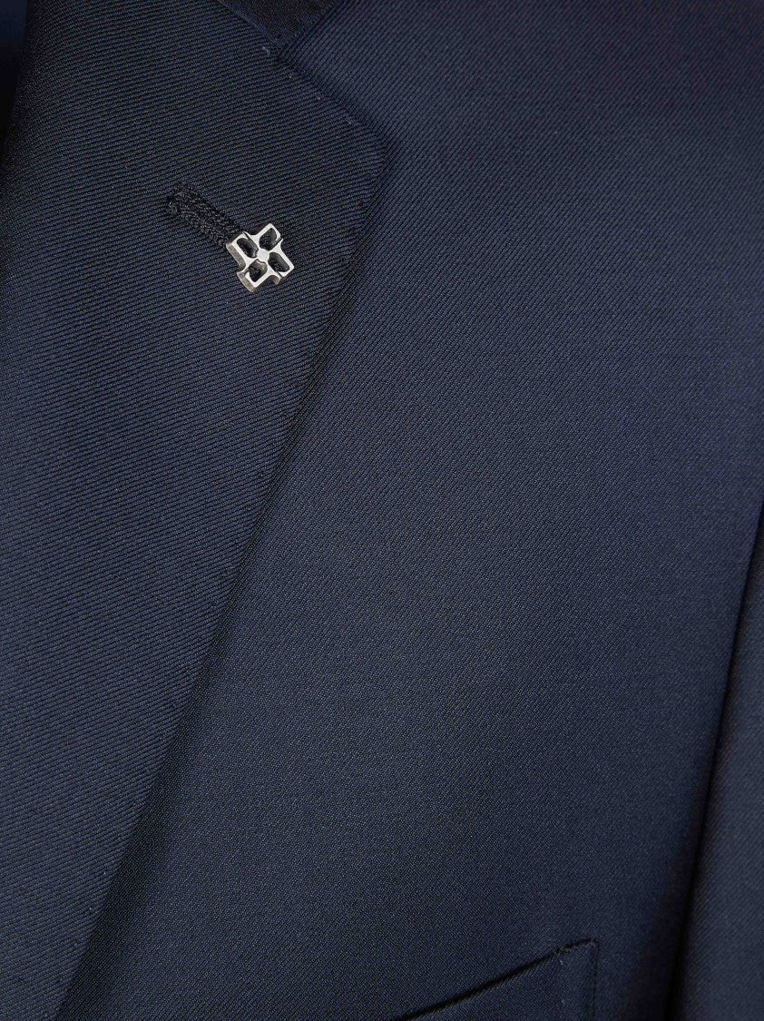 Tagliatore Blue Gabardina Single Breasted Suit