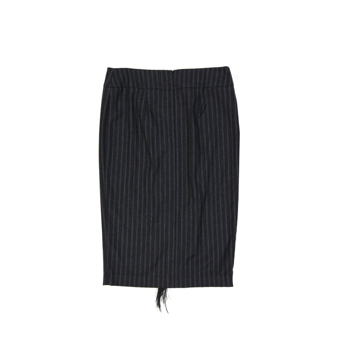 Brunello Cucinelli Grey Wool Striped Skirt