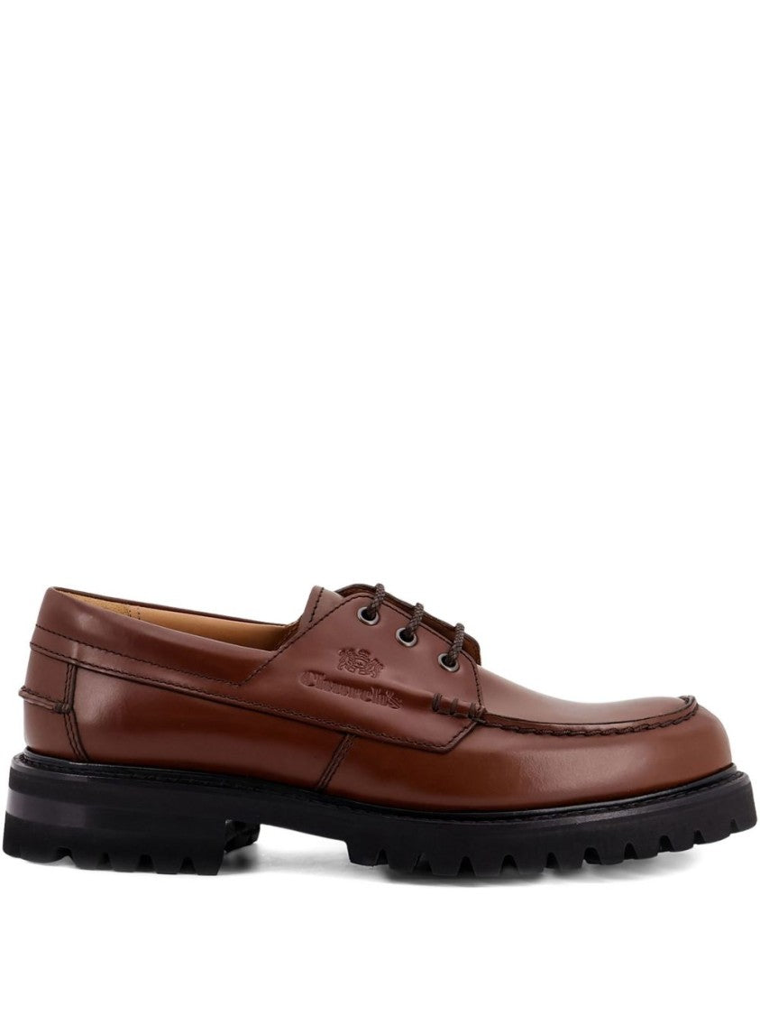 Church's Burnt Brown Smooth Leather Boat Loafers