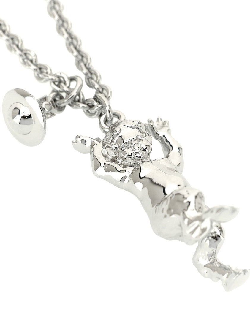 Vivienne Westwood Rolò Chain Necklace With Man Satyr Pendant And Orb Motif