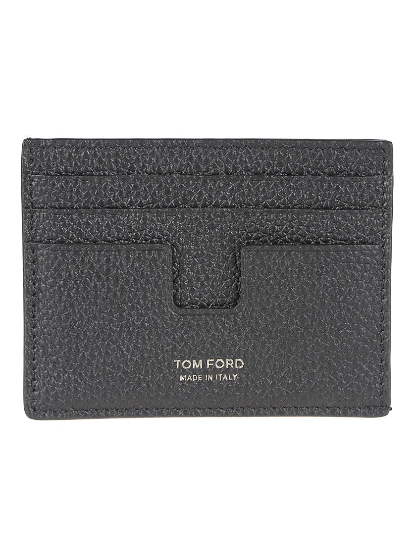 Tom Ford Fine-Grain Leather Cardholder With Distinctive T-Shaped Openings
