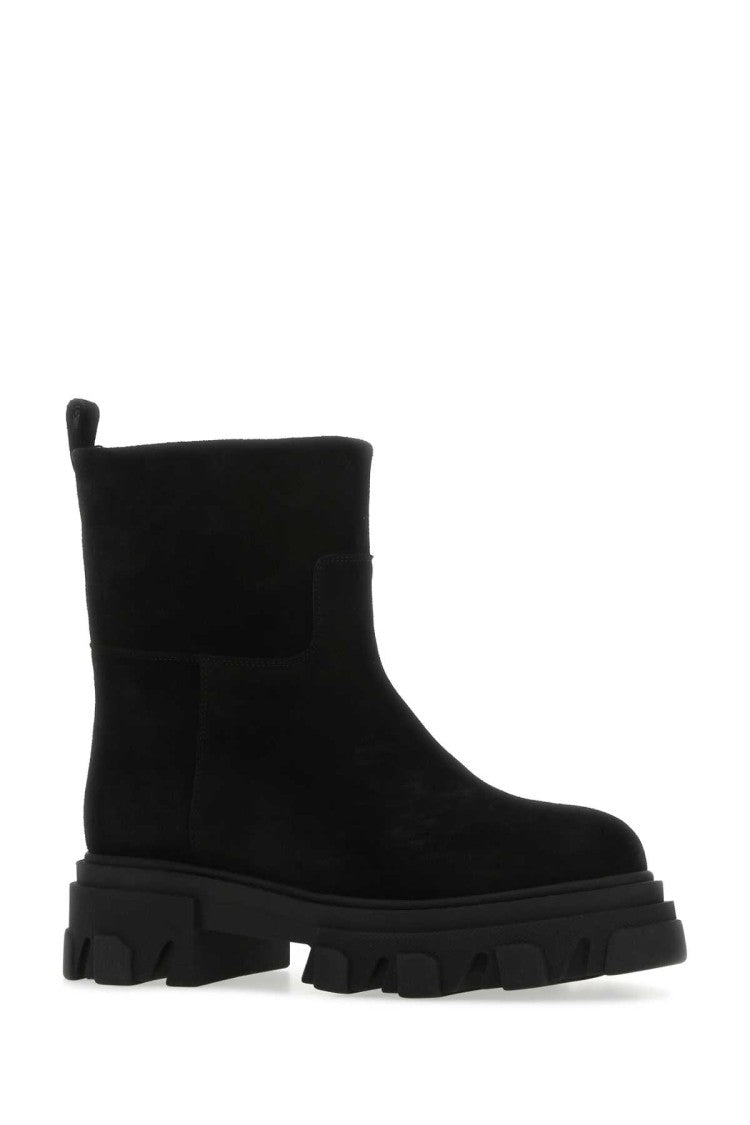 Gia Couture Black Suede Ankle Boots