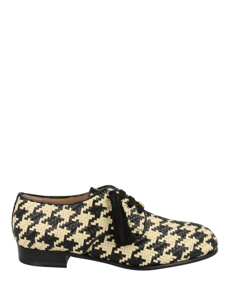 Valentino Mj Blues Woven Leather Derby Shoes