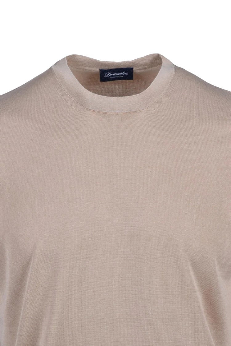 Drumohr Cotton Crewneck Top - Beige